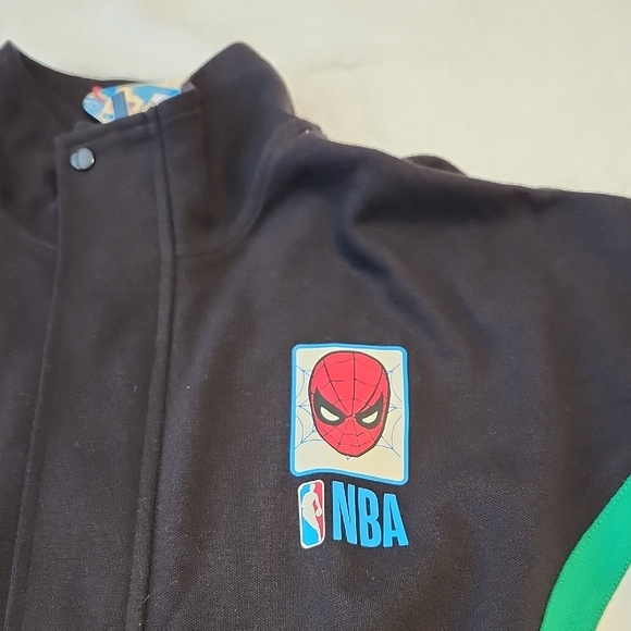 NBA Black and Cream Kids Jacket with Green Accents - Picture 5 of 7